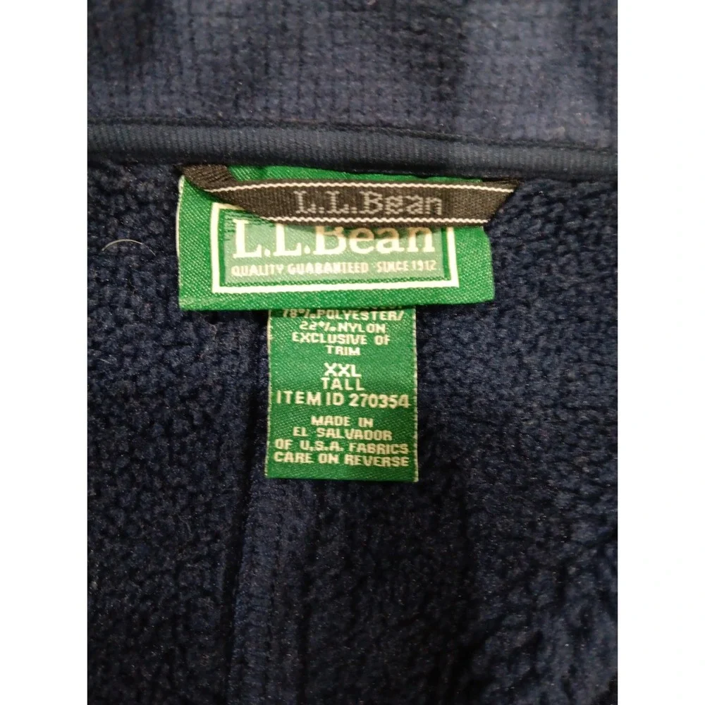 Men's L.L. Bean Thinsulate Flex Insulation Full Zip  2XL Tall Polartec Blue 2800